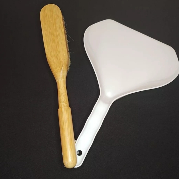 Natural Bamboo Brush & Plastic Dustpan Set Kitchen Automobile Travel Laundry New - Picture 8 of 8